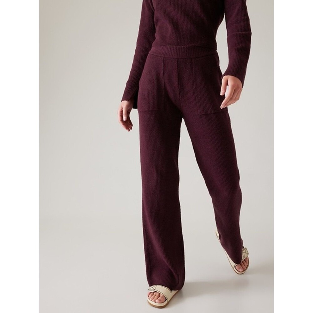 Athleta Felicity Cozy Ribbed Sweatpant | Spiced Cabernet | XS